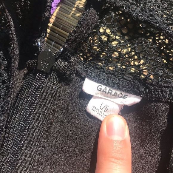 Garage Romper Black and Lace - Picture 3 of 5